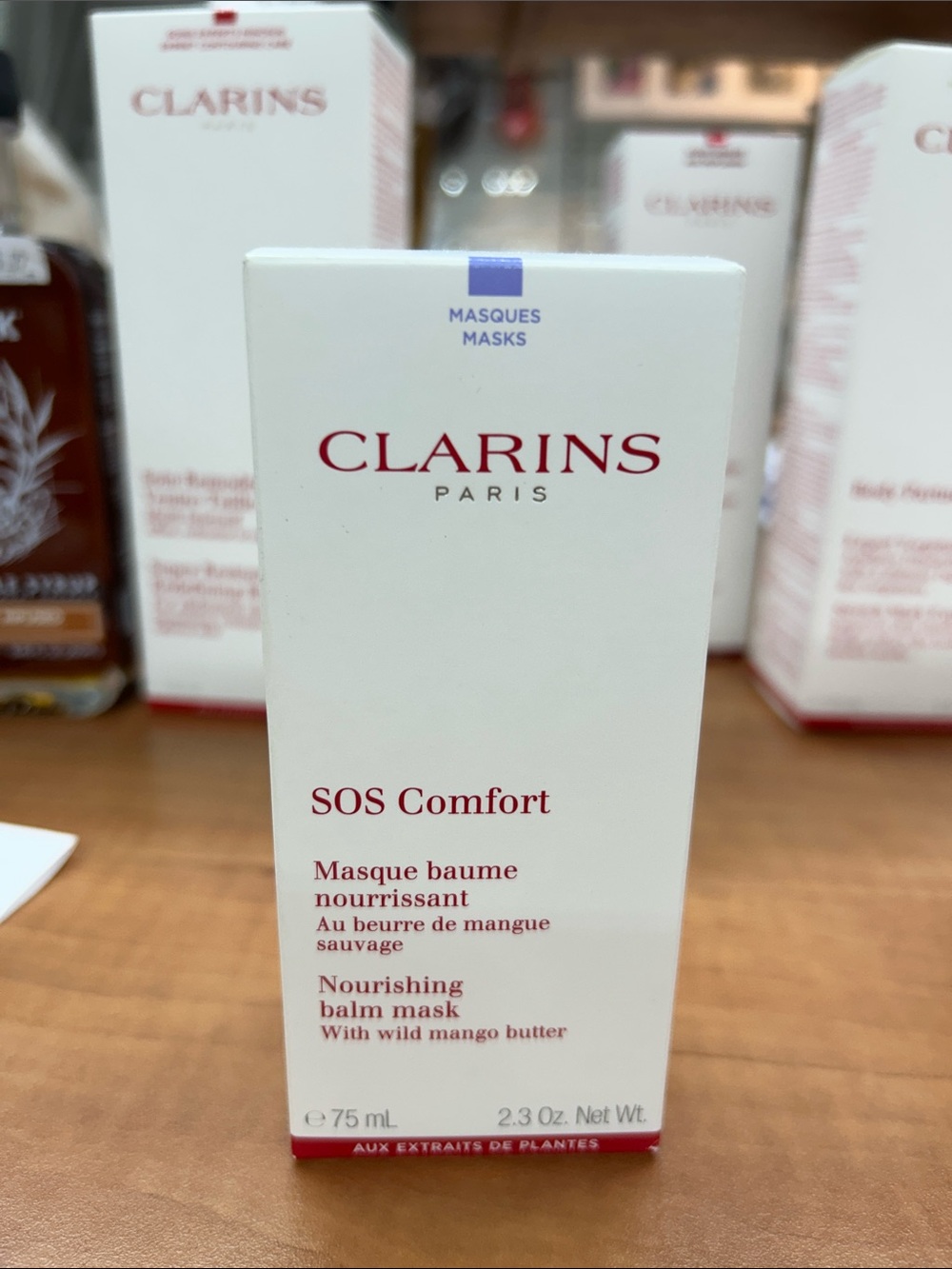 Clarins SOS Comfort Nourishing Balm Mask — White/Red